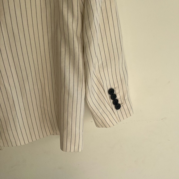 NWT! MADEWELL Relaxed Blazer in Pinstripe Linen Blend Size 6 - Picture 8 of 9